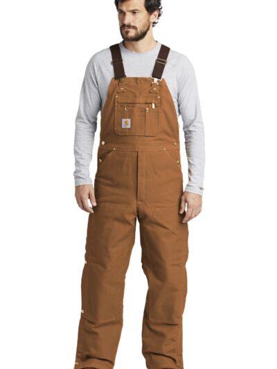 DISCONTINUED Carhartt ® Duck Quilt-Lined Zip-To-Thigh Bib Overalls.